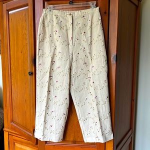 Coldwater creek linen blend cropped pants, petite med.